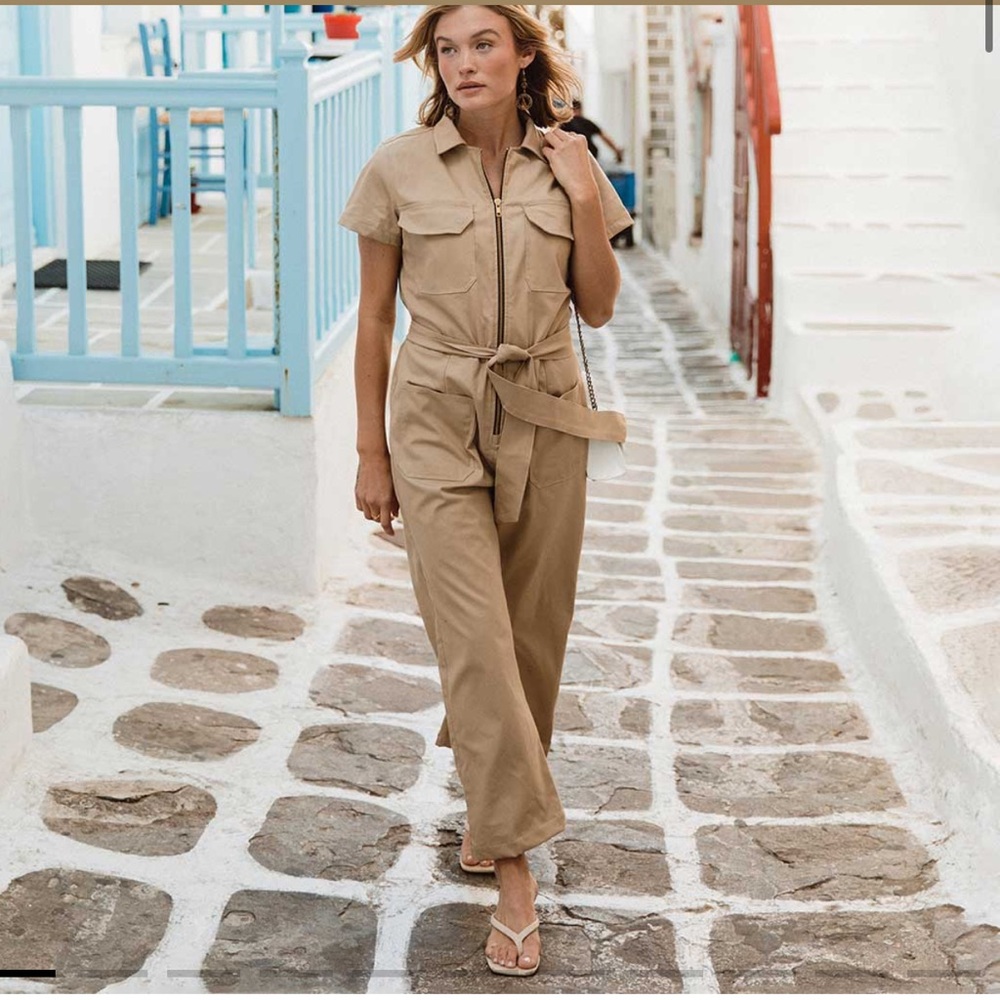 Albion Fit City Jumpsuit, Brown Canvas, Medium.  Like New!